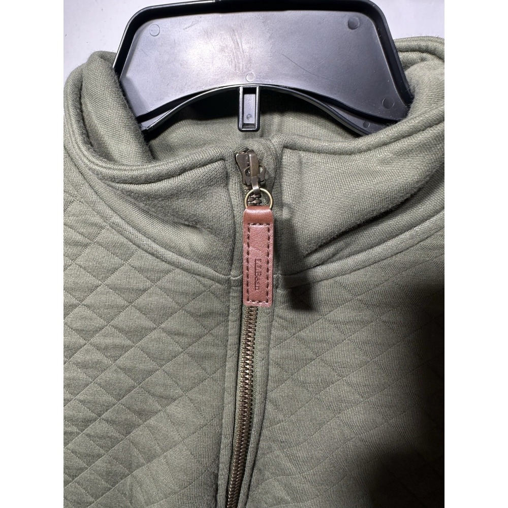 LL Bean Sweatshirt Women's Small Olive Green Quarter Zip Quilted Hiking Outdoor - Picture 4 of 7